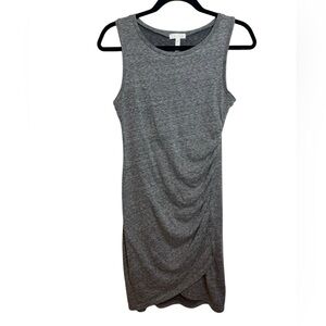 Nwt Leith Gray Jersey Knit Ruched Tank Dress